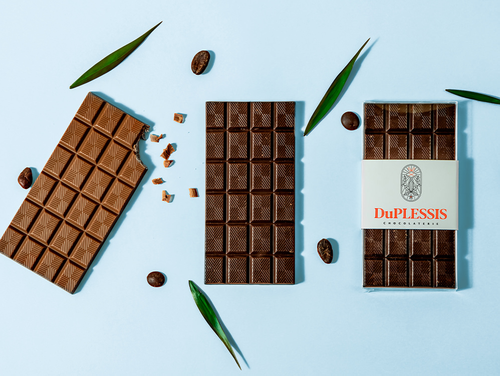 Tablette de chocolat lait et noir personnalisables