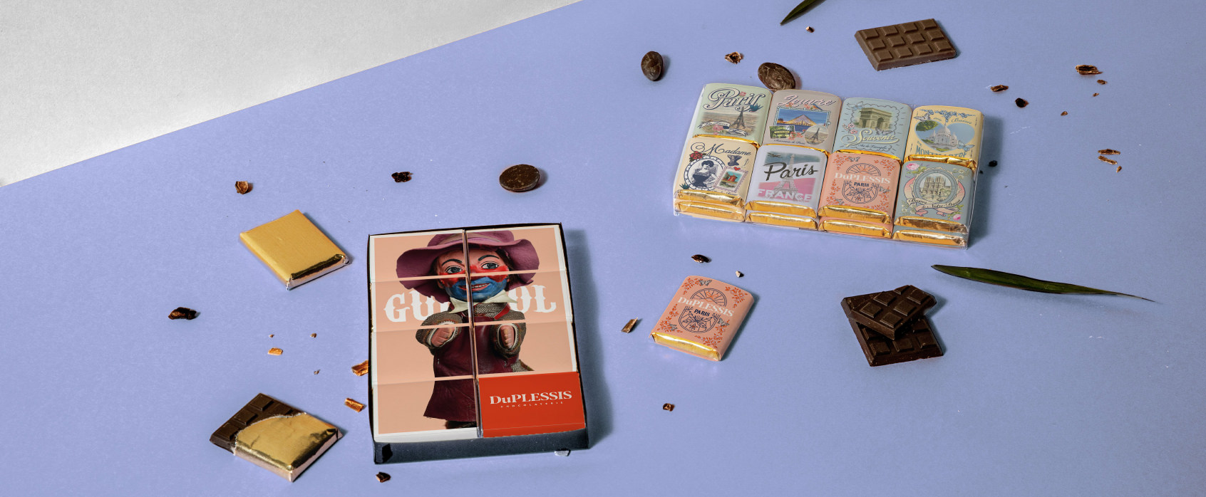 Coffret de napolitain chocolat guignol et paris