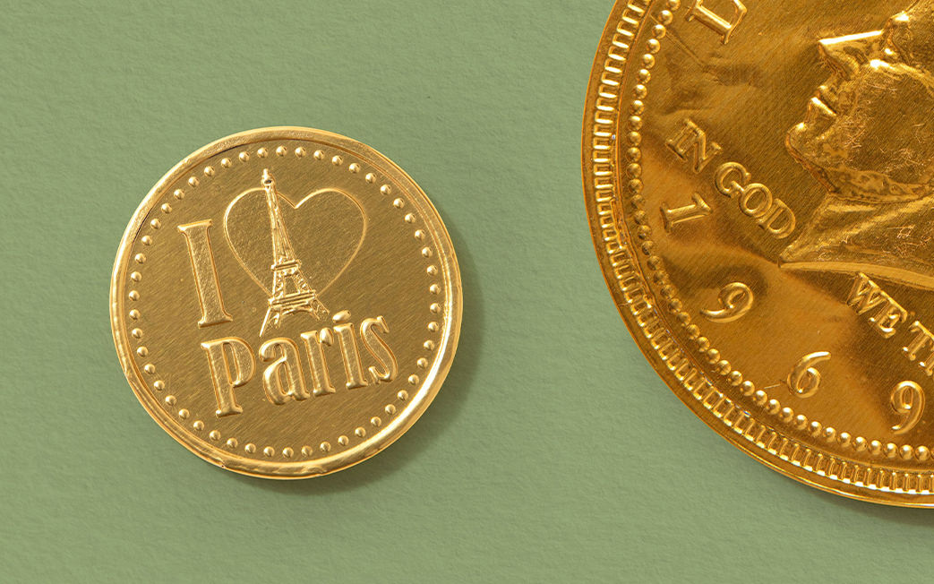 Médaille et pièce en chocolat à personnaliser